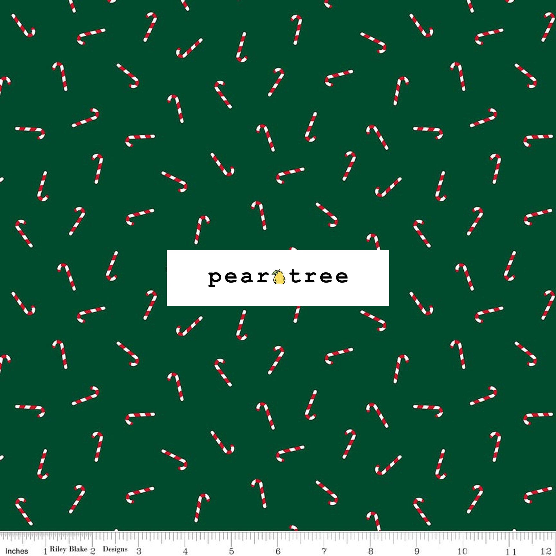 Riley Blake Designs Candy Canes Green