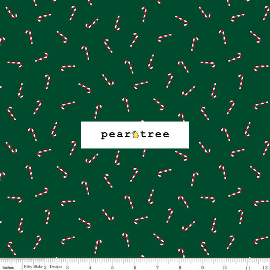 Riley Blake Designs Candy Canes Green