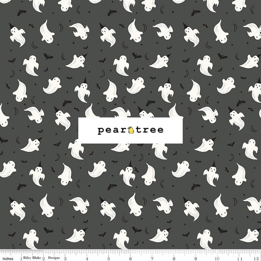 Riley Blake Designs Ghosts Charcoal Glow In The Dark