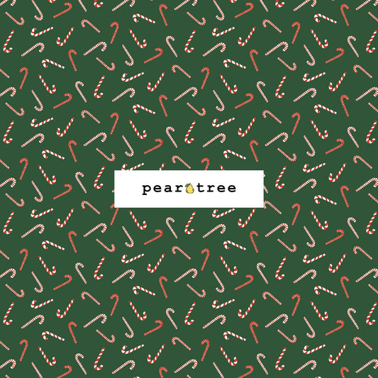 RJR Fabrics Candy Cane Toss - Hunter Green Fabric