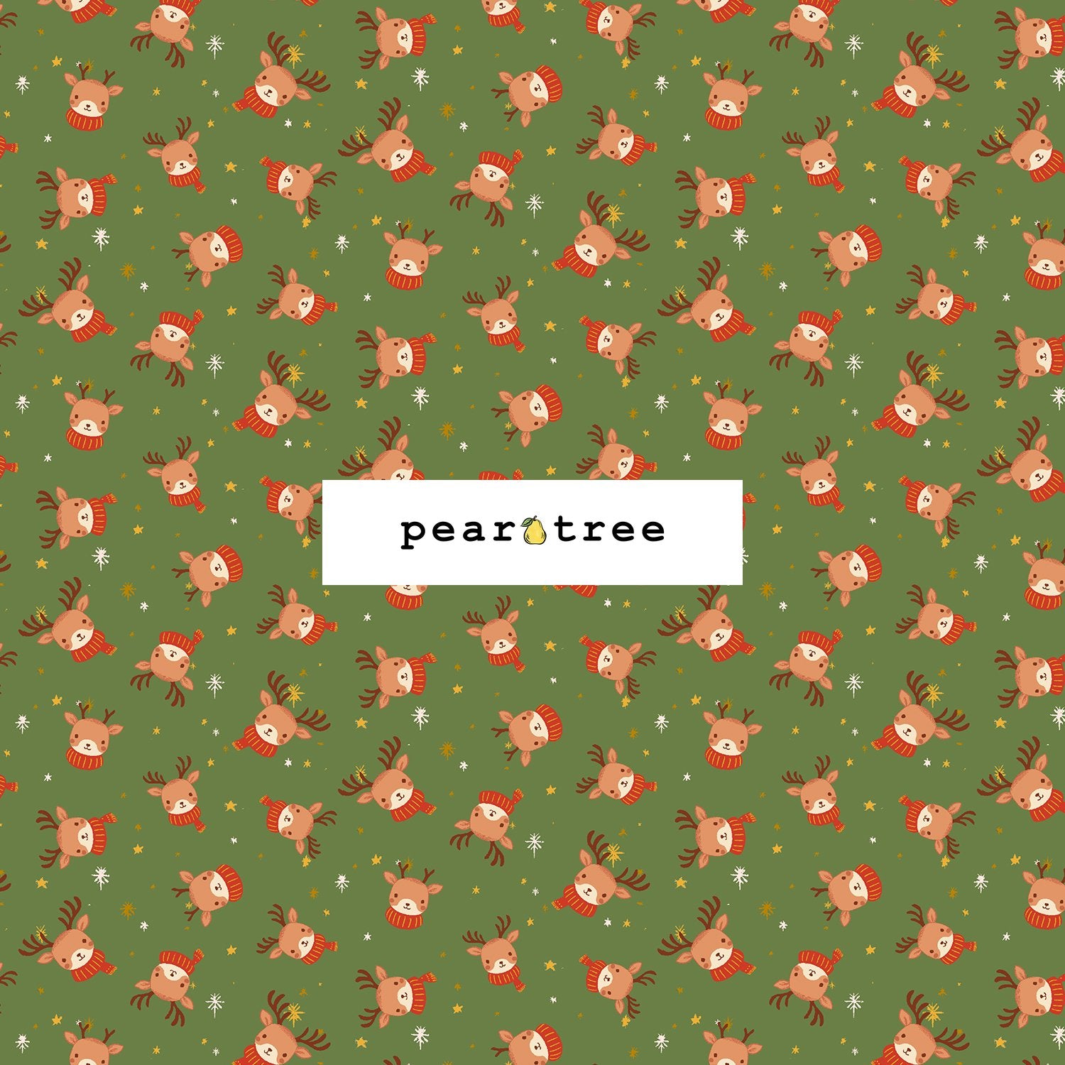 RJR Fabrics Ditzy Reindeer - Forest Fabric