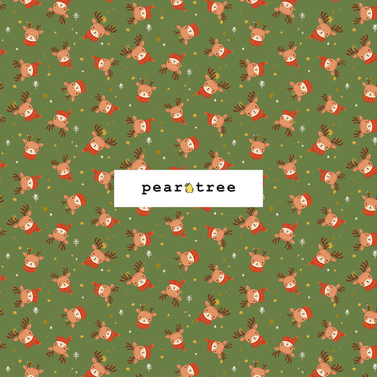 RJR Fabrics Ditzy Reindeer - Forest Fabric