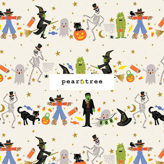 Rifle Paper Co Halloween Parade - Cream Metallic Fabric