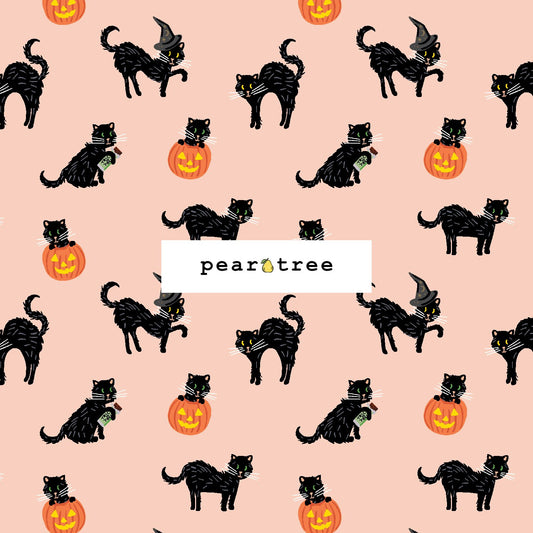 Rifle Paper Co Black Cat - Blush Metallic Fabric