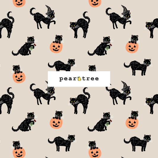 Rifle Paper Co Black Cat - Linen Metallic Fabric