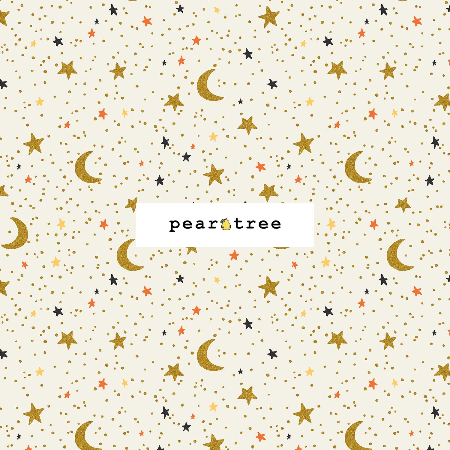 Rifle Paper Co October Night - Cream Metallic Fabric
