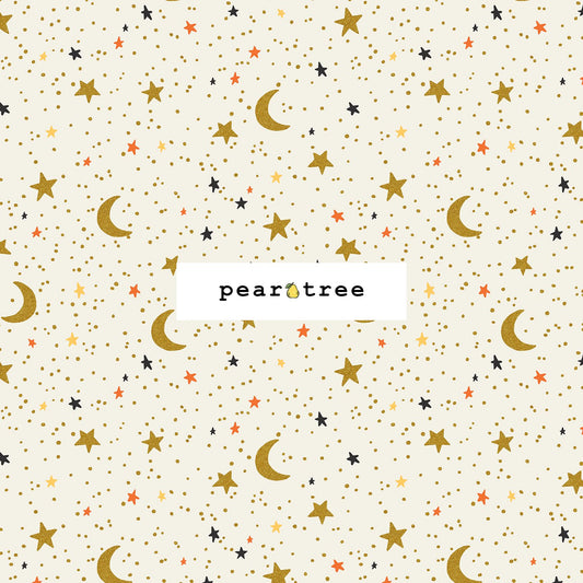 Rifle Paper Co October Night - Cream Metallic Fabric