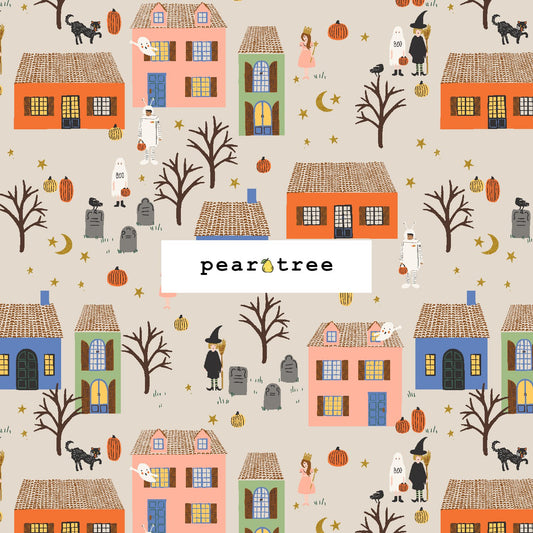 Rifle Paper Co Halloween Night - Linen and Metallic Gold Metallic Fabric