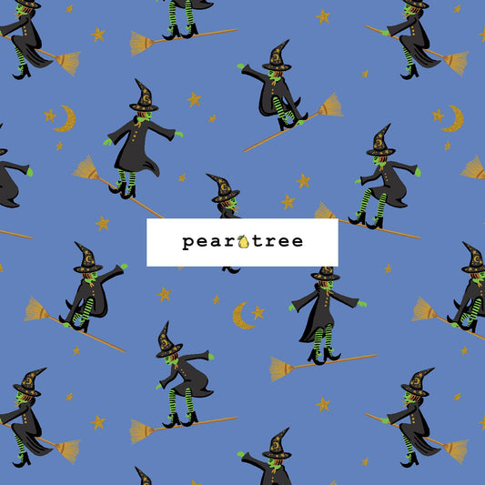 Rifle Paper Co Wicked Witches - Blue Metallic Fabric