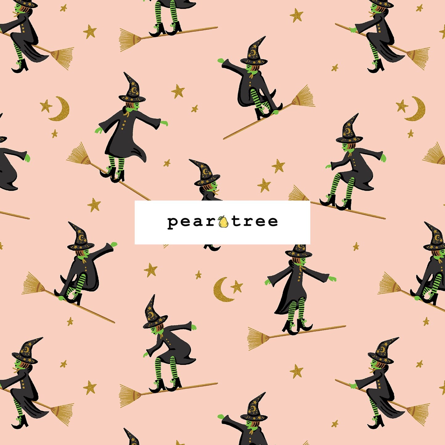 Rifle Paper Co Wicked Witches - Blush Metallic Fabric