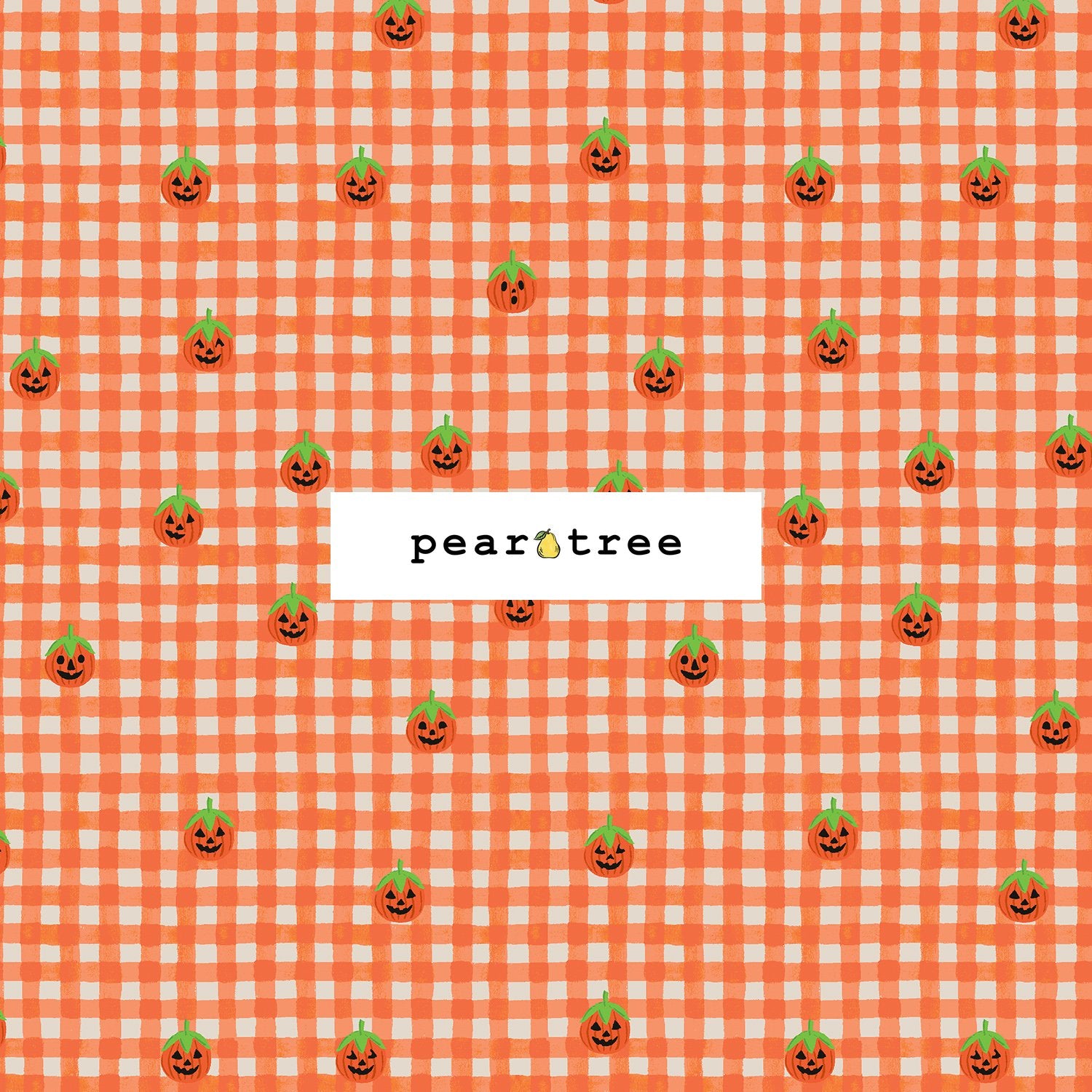 Rifle Paper Co Pumpkin Gingham - Orange Fabric