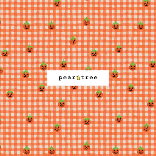 Rifle Paper Co Pumpkin Gingham - Orange Fabric