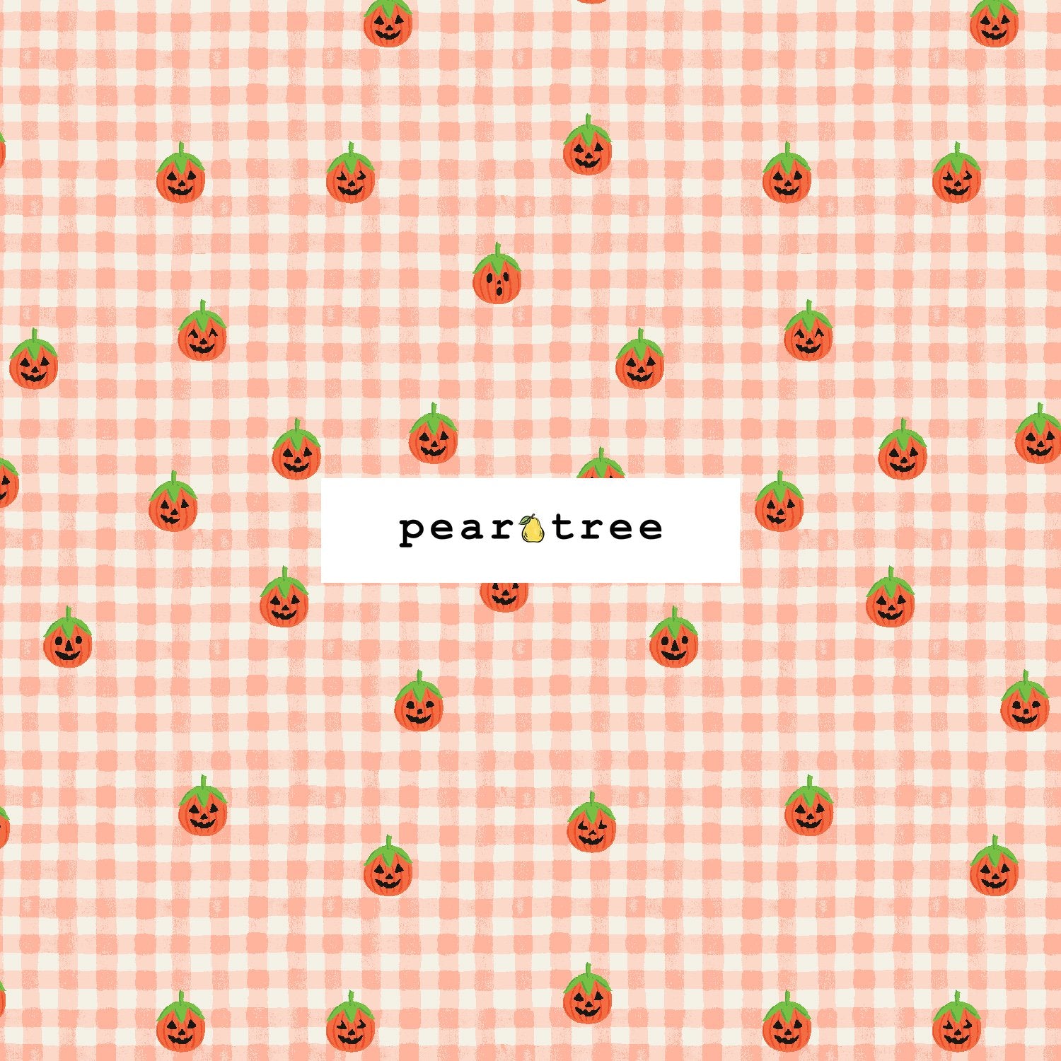 Rifle Paper Co Pumpkin Gingham - Blush Fabric