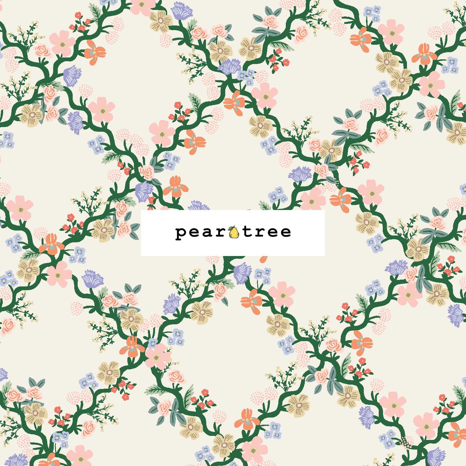 Rifle Paper Co Floral Trellis - Cream Fabric