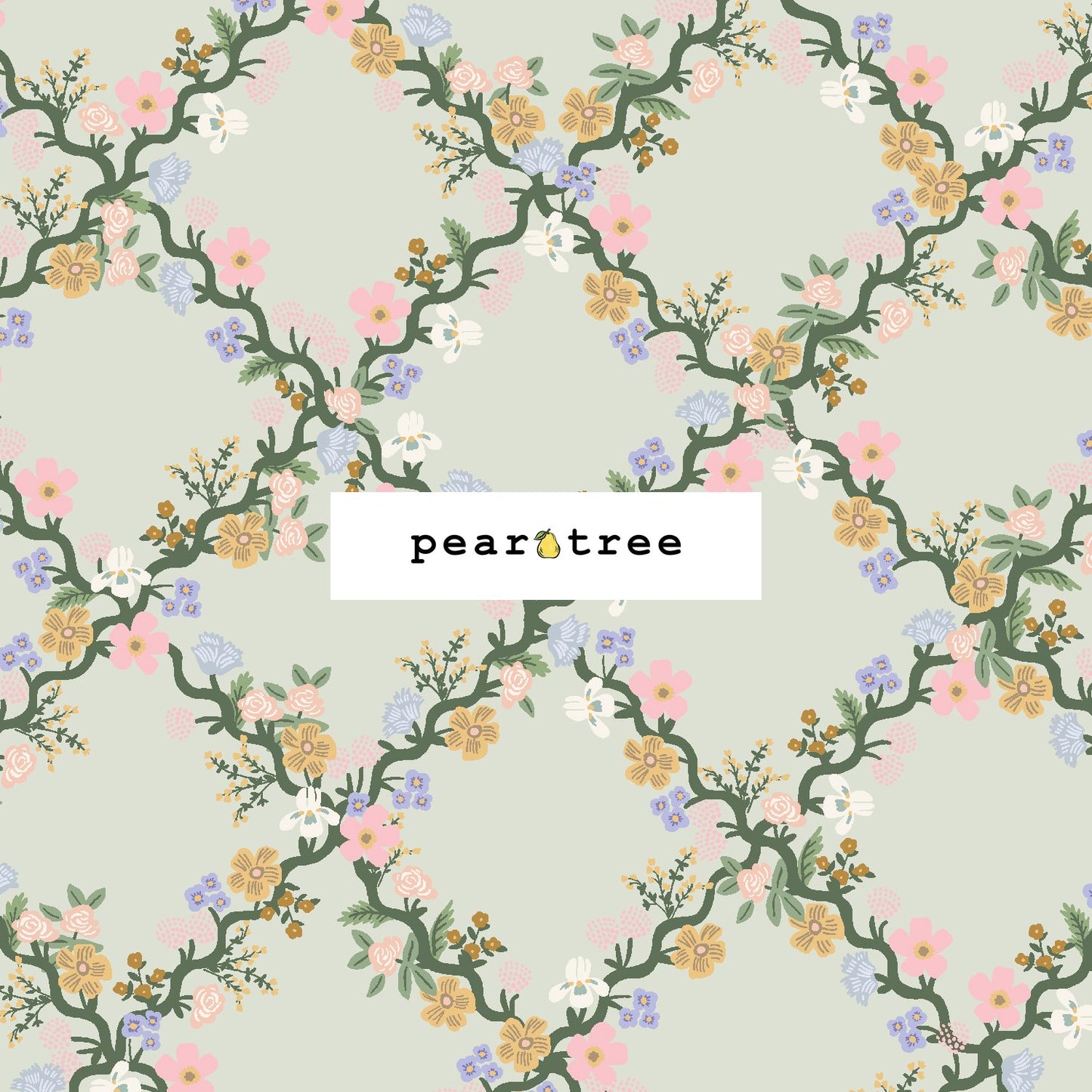 Rifle Paper Co Floral Trellis - Green Fabric
