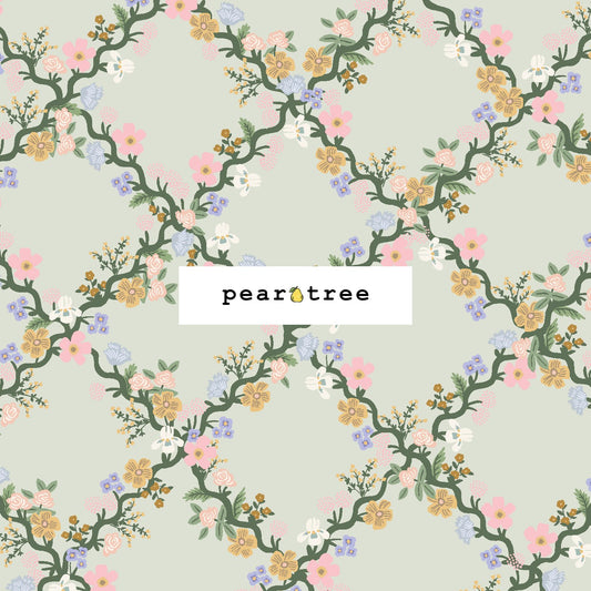 Rifle Paper Co Floral Trellis - Green Fabric