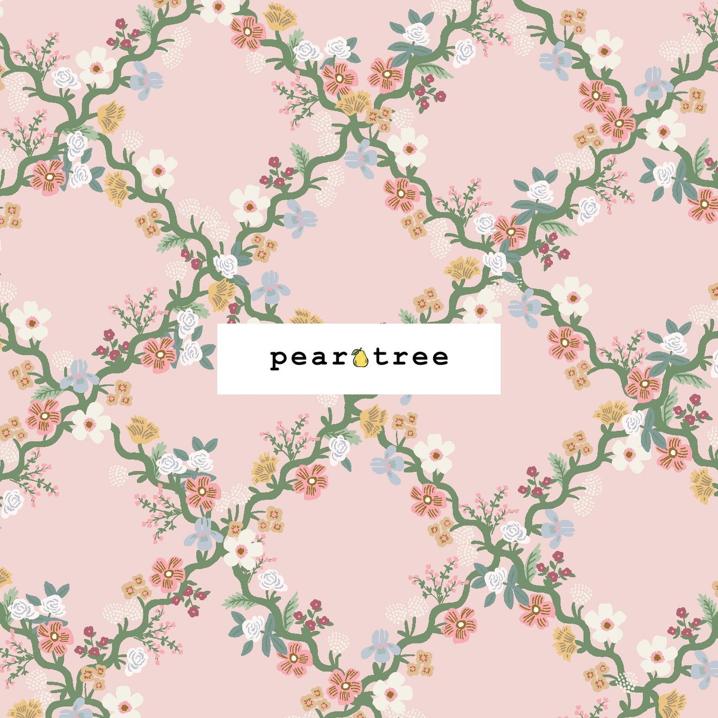 Rifle Paper Co Floral Trellis - Pink Fabric