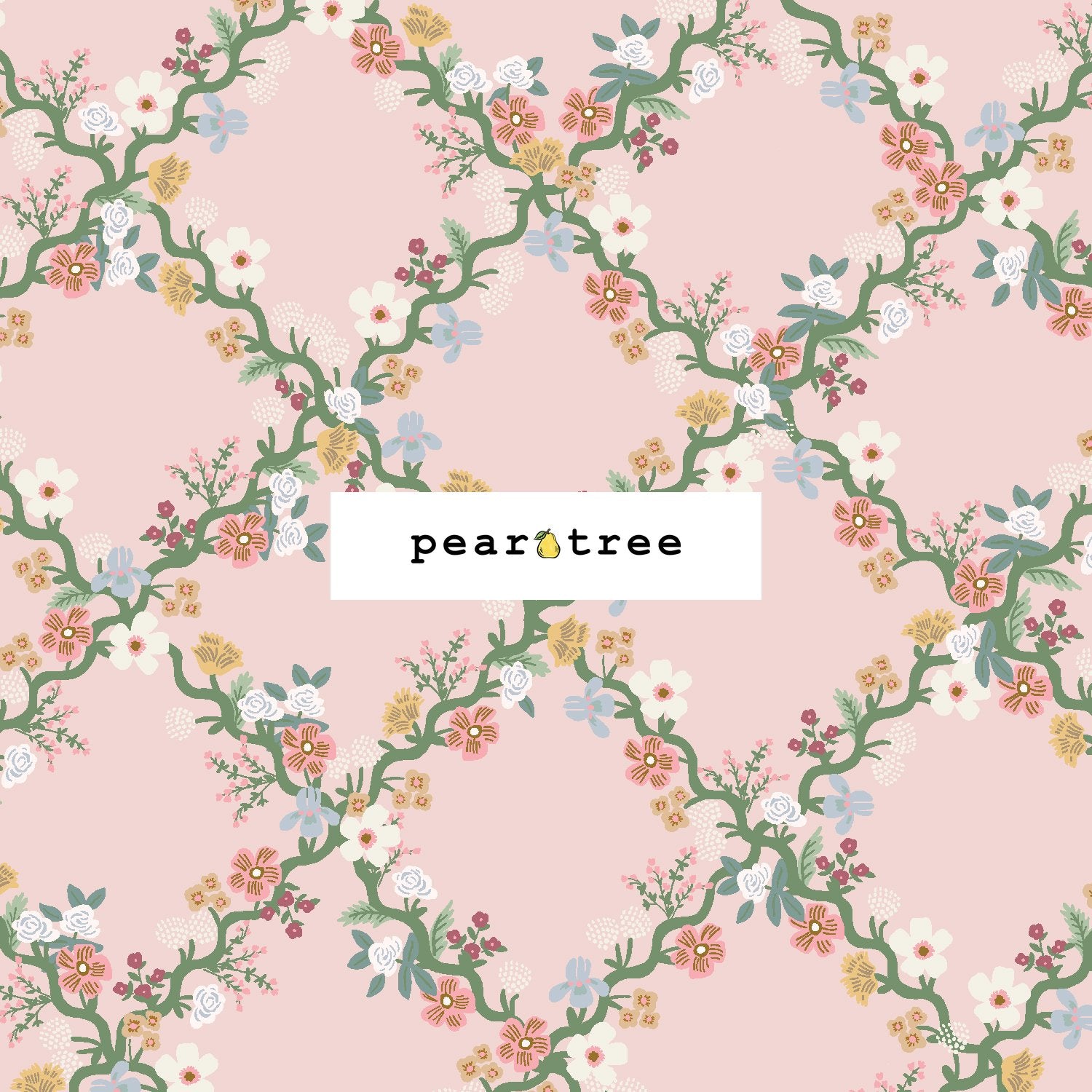 Rifle Paper Co Floral Trellis - Pink Fabric