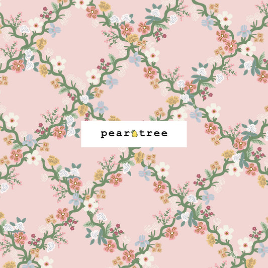 Rifle Paper Co Floral Trellis - Pink Fabric
