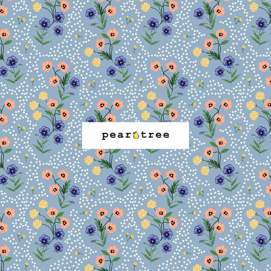 Rifle Paper Co Poppy - Slate Fabric