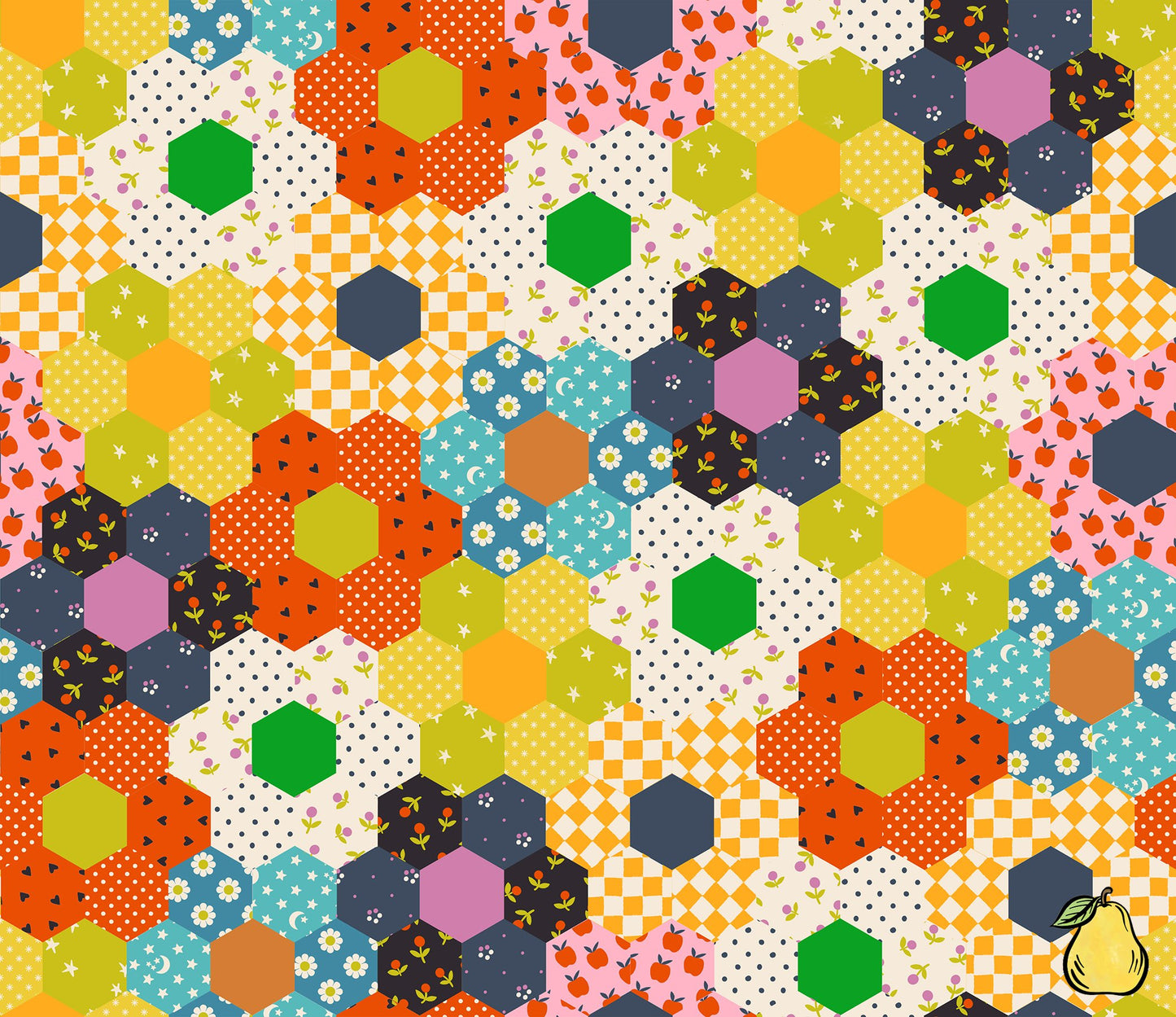 Ruby Star Society Warm Red - Vintage Hexie