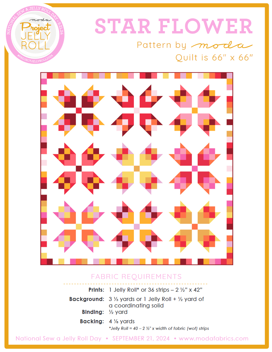 Moda Project Jelly Roll Patterns - Free Quilting Pattern PDF 4-Pack