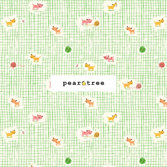 Windham Fabrics Green Kitten Plaid