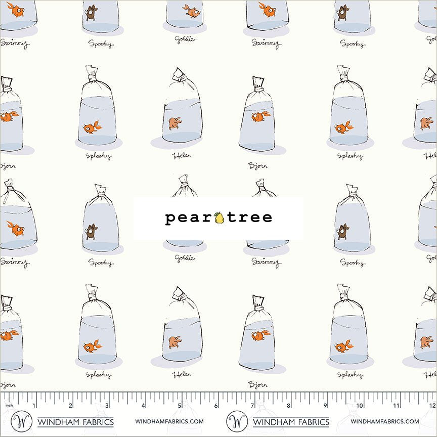 Windham Fabrics Goldfishes In Bags - White