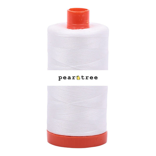 Checker Aurifil Mako Cotton Thread Solid - Natural White - 50wt 1422yds