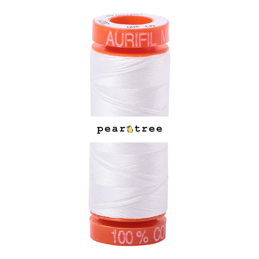 Checker Aurifil Mako Cotton Thread Solid - Natural White - 50wt 220yds