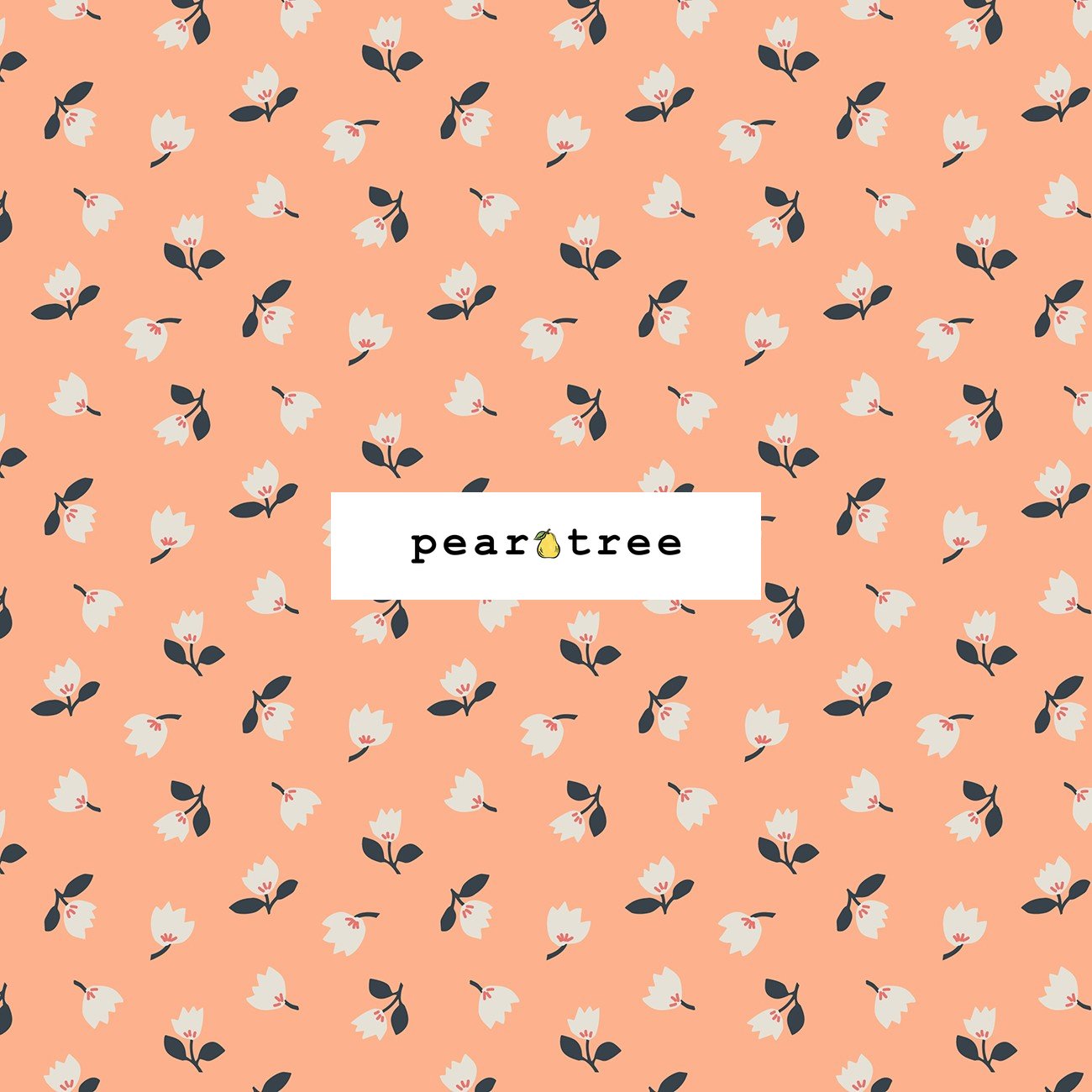 Little Flowers on Peach | Folk Floral | Lewis and Irene | A667-2