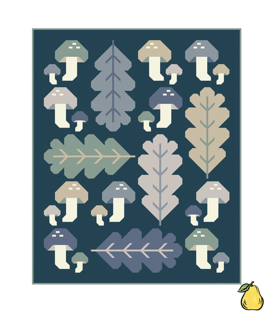 Pear Tree Market Pen + Paper Patterns Forest Fungi- Moody Mushroom Quilt Kit Bundle