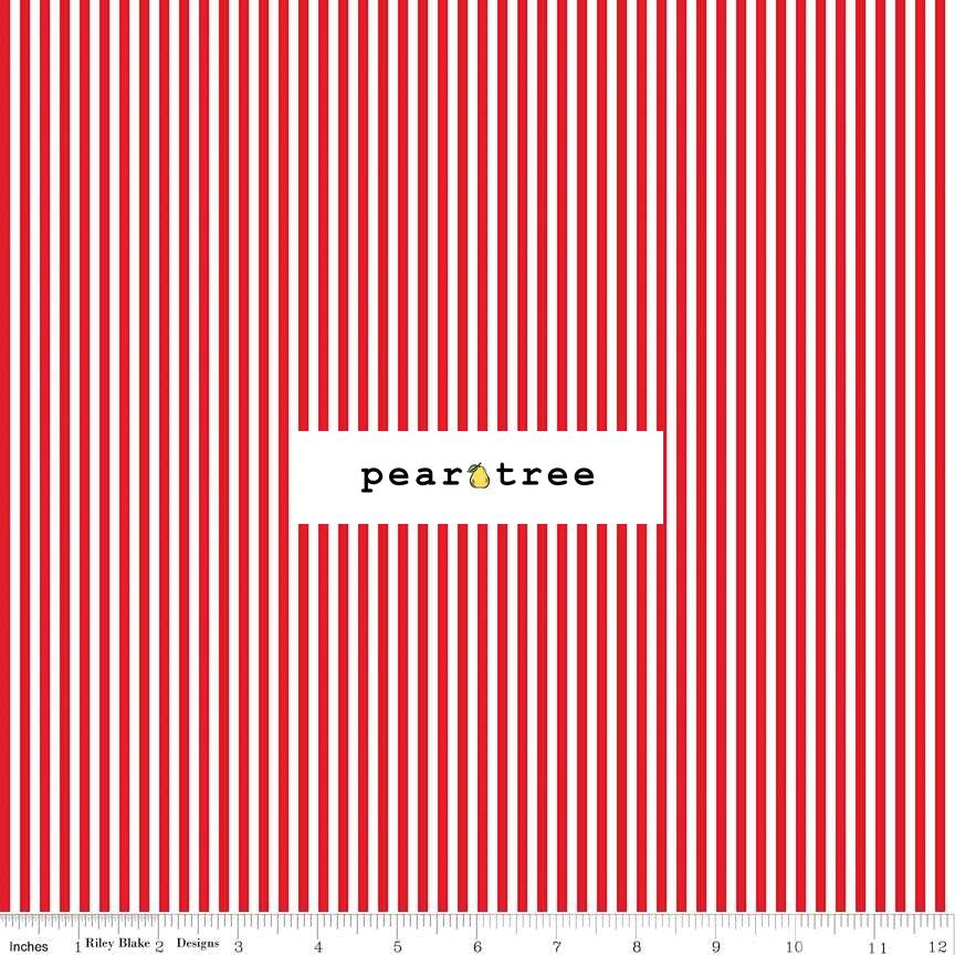 Striped 1/8 Inch Red | Stripes | Riley Blake Designs | C495-RED