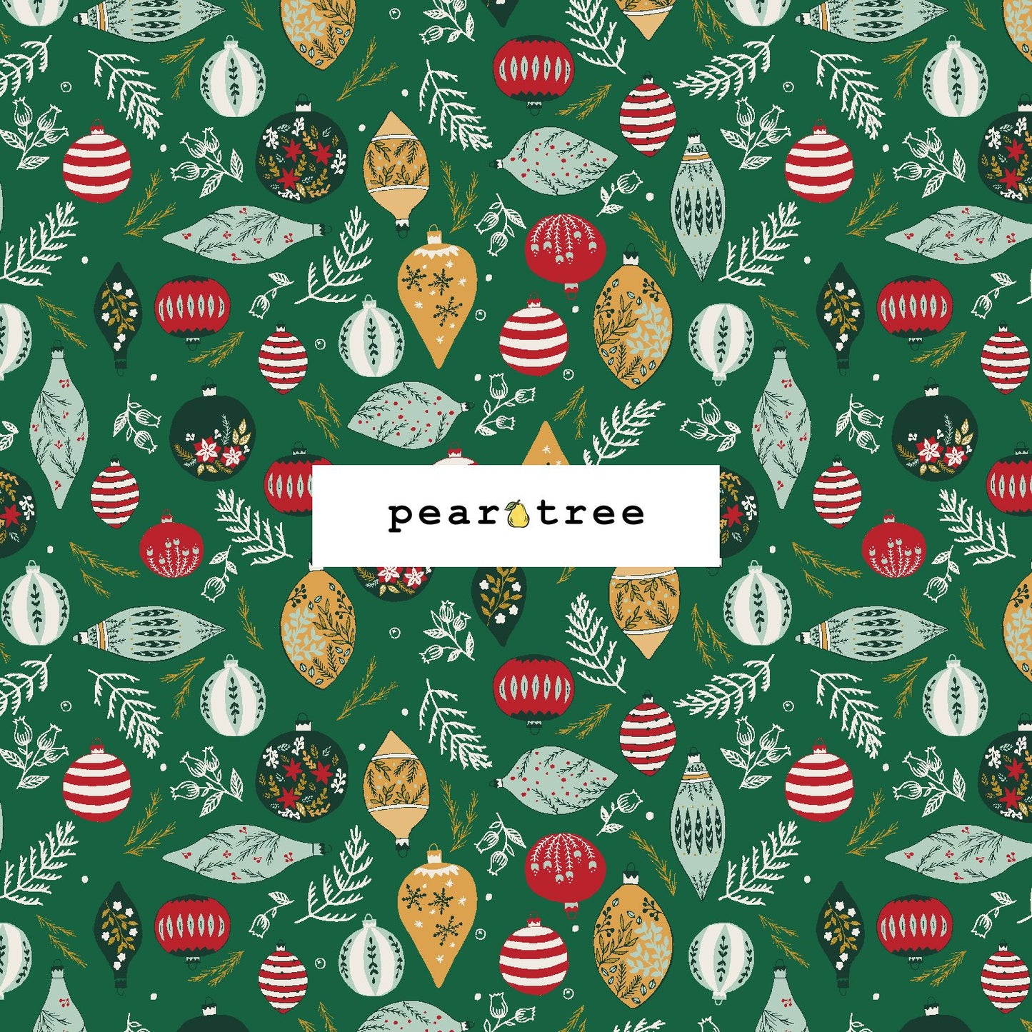 Deck The Trees - Mistletoe Metallic Fabric | Merry Memories | RJR Fabrics | YX103-MI1M